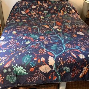 Anthropologie Multicolor Botanical Duvet Cover
